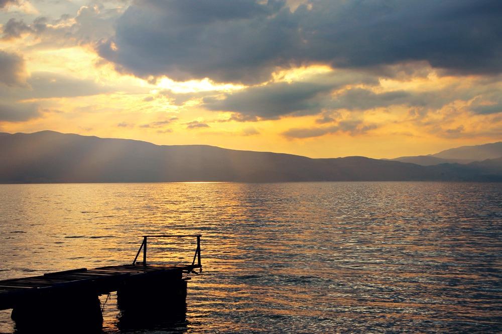 Lake Ohrid, Macedonia sunset