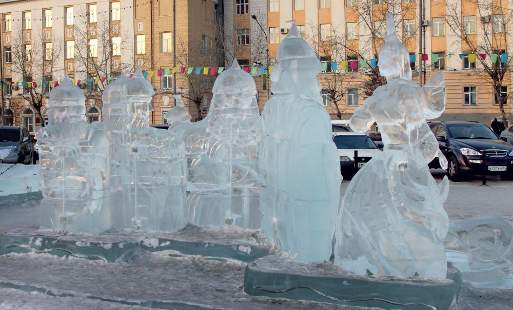 ice festival Soviet Square Ulan Ude
