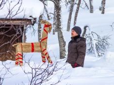 winter blizzard deep snow norway