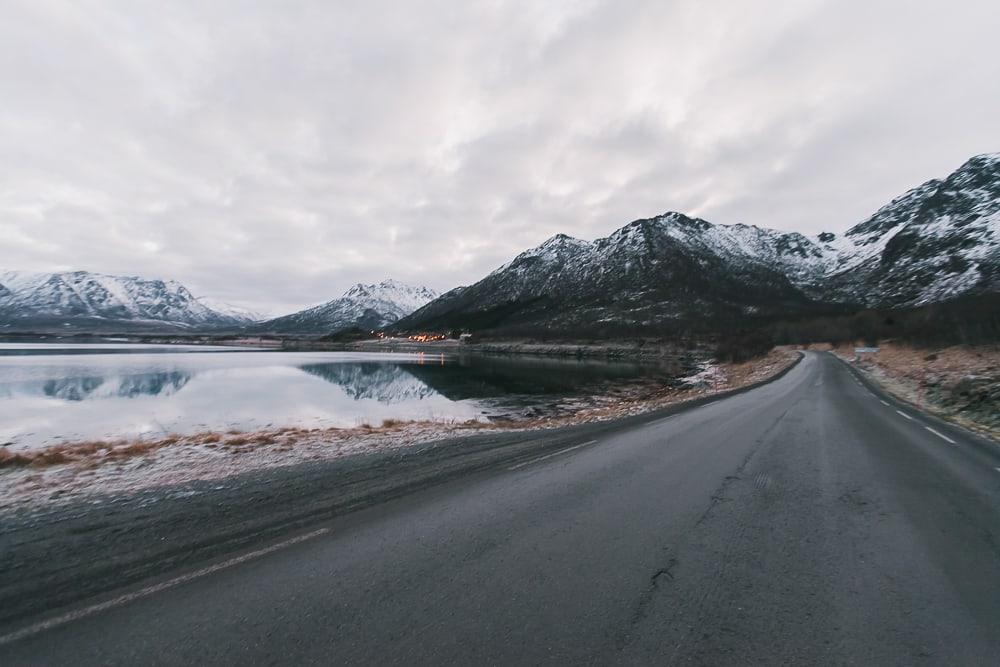 andøya vesterålen national scenic route norway in winter