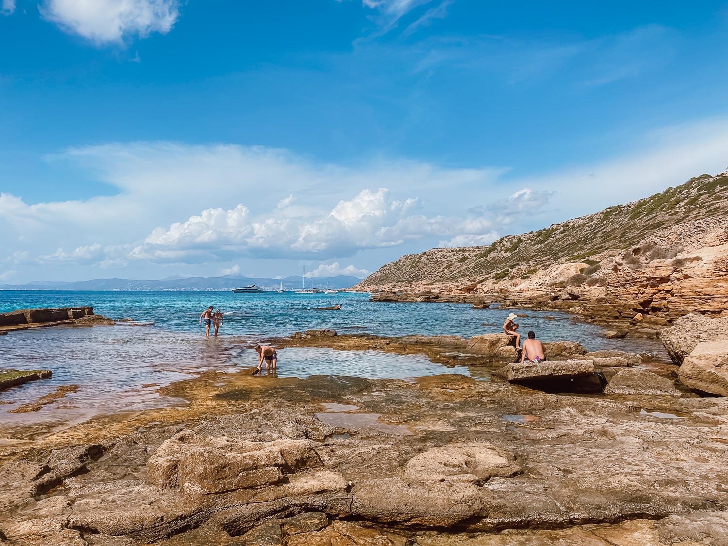 swimming at davallador des carros bay in Mallorca